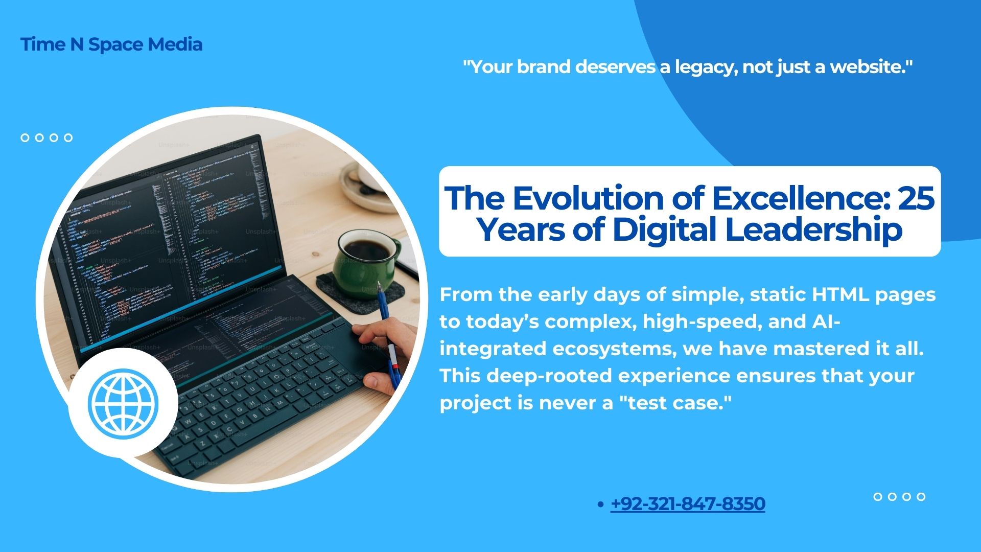 Time N Space Media: Over 25 years of experience as a premier web development company in Lahore.